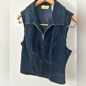 Vintage The Limited Navy Blue fitted Corduroy Vest XS
